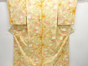 草花模様小紋着物